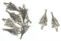 5 Pairs of 34x14mm Leaf Drop Nickel Earrings